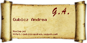 Gubicz Andrea névjegykártya